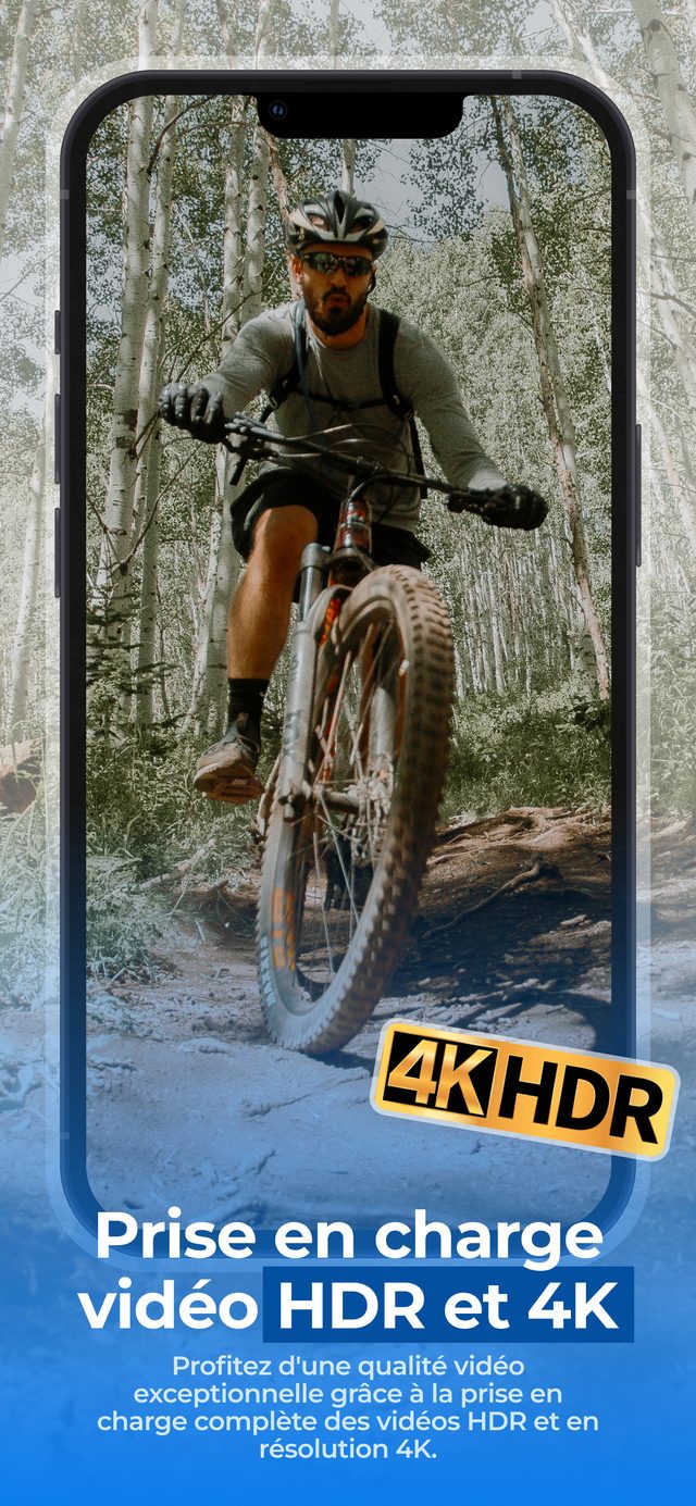 Prise en charge des vidéos HDR et 4K